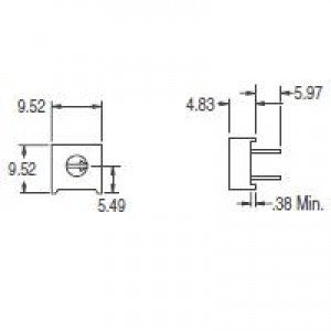 Trimpot 3386F 5K Ohms (5K/502) 1 Volta Trimpot 3386F 5K Ohms (5K/502) 1 Volta