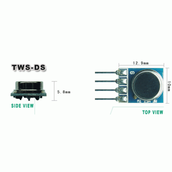Módulo Transmissor De RF 433.92 MHz (TWS-DS-6) Módulo Transmissor De RF 433.92 MHz (TWS-DS-6)