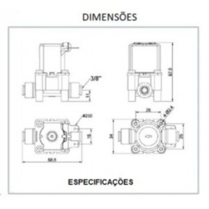 Válvula Solenoide VA 3/8 24Vdc Engate Rápido Válvula Solenoide VA 3/8 24Vdc Engate Rápido